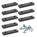 8 x Bodenabstandshalter/Möbelpads/Möbelfüsse zum Anschrauben | sossai® Möbelgleiter MG2 | Farbe: Schwarz | Größe: 50x14x5 mm | Inkl. Schrauben