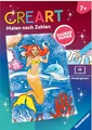 Ravensburger CreArt Malen nach Zahlen ab 7 Zauberpapier - Meerjungfrauen, Malbuch, 24 Motive