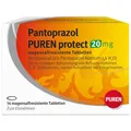 Pantoprazol PUREN Protect 14 Magenschutztabletten - bei typischen Reflux-Symptomen wie Sodbrennen, saures Aufstoßen & säurebedingten Magenbeschwerden, langanhaltende Wirkung