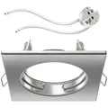 ledscom.de Deckeneinbaurahmen RIR Einbaurahmen chrom matt eckig (LED/Halogen/MR16/50mm) inkl. GU5.3 Fassung