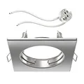 ledscom.de Deckeneinbaurahmen RIR Einbaurahmen chrom matt eckig (LED/Halogen/MR16/50mm) inkl. GU5.3 Fassung