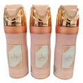 3x 200ml Lattafa Perfume Deodorant Ameerat al Arab Prive Rose Deo Parfumed Spray