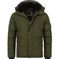 Alessandro Salvarini Herren Winterjacke AS-326 mit Teddyfell & abnehmbarer Kapuze