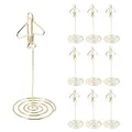 Wrtysully 10 StüCk Memo Clip Halter, Tisch Nummer, Namen Karten Halter, Desktop Metall, Visitenkarte, Foto, Gold Rahmen mit Sockel