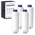 Wasserfilter für Delonghi Kaffeemaschinen DLSC002, Wasserfilter Filterpatrone Aktiv Kohle Weichspüler, Kompatibel mit Delonghi ECAM, Esam, ETAM, BCO, EC. (4er Pack)