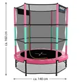 KINETIC SPORTS Kinder Trampolin mit Sicherheitsnetz Indoor Jumper Fun 140cm