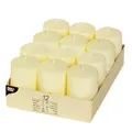 PAPSTAR Stumpenkerzen Ø 40 mm, 60 mm elfenbein, Flachkopf "Ivory" | Papptray (12