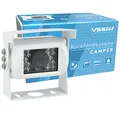 VSG24 Camper Rückfahrkamera Wohnmobil Wohnwagen/Rückfahrsystem Camera/Nachtsicht & Wetterfest/einfaches Nachrüsten Einparkhilfe Kamera hinten Frontkamera LKW Anhänger 12V-24V Set Weiß