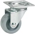 Dörner + Helmer Möbel-Lenkrolle, 45mm x 17mm, Kunststoffrad, 40kg Tragkraft, 42mm x 42mm Platte, ohne Bremse