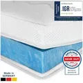 AM Qualitätsmatratzen | Premium Plus Gelschaum-Topper | 90x210 cm | 8 cm hoch | Bezug aus Lyocell | Antirutschfunktion | Umlaufendes Klimaband | G... - Weiß
