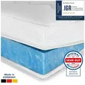 AM Qualitätsmatratzen, Topper Premium Gelschaum-Topper, Memory Foam, 8 cm hoch, 90x210 cm weiß 90 cm x 210 cm x 8 cm