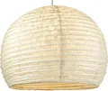 GURU SHOP Halbrunder Lokta Papierlampenschirm, Boho Hängelampe Coronada - Ø 40 cm Weiß