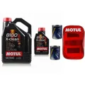 6L Motoröl Motul 8100 X-clean 5W-40 2x MANNOL Motor Flush ADDITIV inkl. Tasche