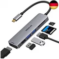 MOKiN USB C Hub Type C Adapter 6 in 1 USB-C Hub mit HDMI 4K@30Hz, 2*USB 3.0