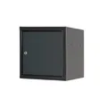 PROREGAL Schließfachwürfel Blocky mit Zylinderschloss + 2 Schlüssel | HxBxT 40x40x40cm | Anthrazit/Anthrazitgrau | Schließfachschrank Metallspind Wertfachschrank