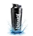 RAGNAROK Edelstahl Shaker Protein 750ml Metallshaker Trinkflasche mit Kugel Sport Fitness