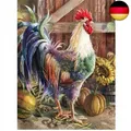 5D Diamond Painting Diamant Malerei Painting Bilder, Wowdecor Schwanz Hahn