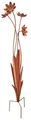 Kobolo Gartenstecker Dekostecker Blumen WILDFLOWER Naturrost Braun - Gartendeko Dekoration (Stück, 1-St., Stecker mit Bodenstab) 23x23x100 cm