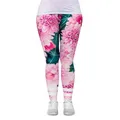 cosey - Bunte Bedruckte Blumen-Leggings (Einheitsgröße) - Design Crysanthemen