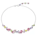 Swarovski Gema Halskette, Rhodinierte Damenkette mit Mehrfarbigen Swarovski Kristallen