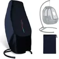 CCLIFE Hängesessel Abdeckung 190x145cm Schutzhülle für Hängesessel Winddicht UV Beständiges Schutzhülle Hängesessel mit Gestell 210D Oxford - Schwarz