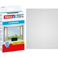 tesa  Insektenschutz Standard Fliegengitter Fenster ohne Bohren grau 1,1 x 1,3 m - Schwarz