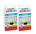tesa Insect Stop Standard Fliegengitter für Fenster - Insektenschutz zuschneidbar - Mückenschutz ohne Bohren - 2 x Fliegen Netz anthrazit - 110 cm x 130 cm