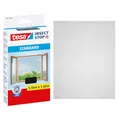 tesa Insect Stop Klett Fliegengitter für Fenster - Insektenschutz mit Klettband, zuschneidbar - Mückenschutz ohne Bohren - 1 x Fliegen Netz - 110 cm x 130 cm - Anthrazit