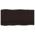 vidaXL Tischplatte, Holzplatte für Tisch Esstisch Couchtisch, Massivholzplatte Handgefertigt mit Baumkante, Ersatztischplatte, Dunkelbraun 100x50x2cm Massivholz Eiche Behandelt