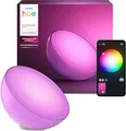 Philips Hue White & Color Ambiance Go Tischleuchte (530 lm), dimmbare LED Leuchte für das Hue Lichtsystem mit 16 Mio. Farben, smarte Lichtsteuerung über Sprache oder App, weiß