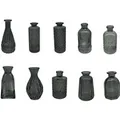 Relaxdays Dekovasen Glas Grau 10er Set ø 5 bis 8 cm 10 cm bis 14,7 cm