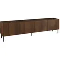 Mirjan24 Tv-Lowboard, Nussbaum, Schwarz, Metall, Rechteckig,Rechteckig, 200x50x37 cm, Wohnzimmer, Wohnwände, Lowboards, Lowboards stehend