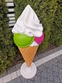 XL Eistüte 3 EIS Kugel m. Sahne 140 cm hoch +Ständer Deko Werbefigur EIS Werbung inkl. Spedition