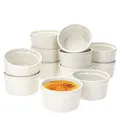 MamboCat 12er Set Muffin Förmchen Bianca weiße Auflaufform 120 ml I Creme Brulee Schälchen Set Porzellan spülmaschinenfest I Souffleeförmchen backofenfest I kleine Dessertschalen Ø 9 cm