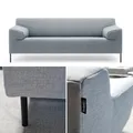 Sofa Rolf Benz Freistil 180 Couch Stoff grau 200 cm Fuß schwarz