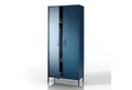 Jan Nowak Kleiderschrank FLAVIO Kleiderschrank Metall Stahl 80x185x45cm 3 Zonen Sparkling (Stahl 0,6mm, 40kg pro Zone, Magnete Silikonpads, Wandmontage) Brilliance Beine regulierbar Wohnzimmer Schlafzimmer