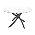 Riess Ambiente Runder Esstisch Alpine - 120cm - weiß Keramik schwarzes Metallgestell Esszimmertisch 6 Personen