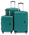Hauptstadtkoffer Mitte - 3er Kofferset - Handgepäckskoffer 55 cm, mittelgroßer Koffer 68 cm + großer Reisekoffer 77 cm, Hartschale ABS, TSA, Türkis