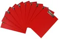 Kranholdt Schreibmappe 10 Stück Klemmbrett DIN A4 (10-St), aus Graupappe, mit PVC-Folien-Überzug und Drahtbügelklemme