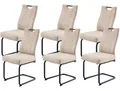 Freischwinger OTTO HOME Altona , beige, schwarz, 6 Stk., Microfaser, Stühle, Freischwinger, Federkern und Griff, 140 Kg Belastbarkeit, 2er und 6er Set