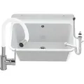 Granitan | Wirtschaftsspüle - LARGE - mit Armatur - mit Siphon - Weiß - 61 x 41 cm - für Waschküche und Garage - Weiß