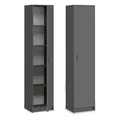 Home Collective Bücherregal Kleiderschrank Regal Schrank Mehrzweckschrank mit 4 Einlegeböden Aktenschrank Garderobenschrank | 40x35x180 cm (BxTxH) | für Schlafzimmer Flur Büro Keller | anthrazit