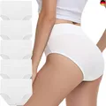 Unterhosen Damen Baumwolle 5er Pack Hohe Taille Slips Unterwäsche Atmungsaktiv S