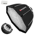 Triopo 90 cm Fototafel Bowens Mount Octagon Umbrella Softbox Quick Installation Softbox + Honeycomb Grid für Studio Strobe Outdoor Fotografy