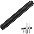 Relaxdays Magnetleiste Kunststoff Schwarz Belastbar 5 cm x 33 cm x 1,5 cm 0,24 kg