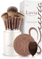 Luvia Cosmetics Kosmetikpinsel-Set PRIME VEGAN PRO, 15 tlg., Mit 12 Pinseln aus Nurai-Haar, Schwamm und Reinigungsmatte, vegan.