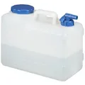 relaxdays Wassertank Wasserkanister mit Hahn, 15 Liter blau|weiß 35.5 cm x 29 cm x 19.5 cm