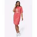 Jerseykleid INSPIRATIONEN "Jersey-Kleid", Damen, Gr. 38, Normalgrößen, orange (koralle), Jersey, Single Jersey, 50% Modal, 44% Polyester, 6% Elasthan, unifarben, kurz, Kurzarm, Kleider