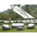 Garten-Sitzgruppe Polyrattan: Sofa, 2 Sessel + Tisch - Grau - WHITEHEAVEN von MYLIA