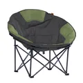 Skandika Moonchair XXL | Großer, bequemer Campingstuhl, Camping Sessel rund, Mondsessel, gepolstert, klappbar, Tragegriff und Tragetasche, Anti-Rutsch-Füße, sehr robust | max. 150 kg (grau/grün)